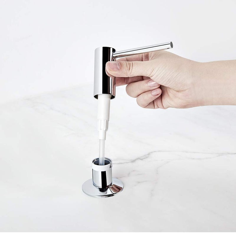 Samodra Sink Soap Dispenser, Metal Pump Head Liquid Lotion Countertop Kitchen Bathroom Soap Dispenser with 12 OZ PET Bottle - Image 2